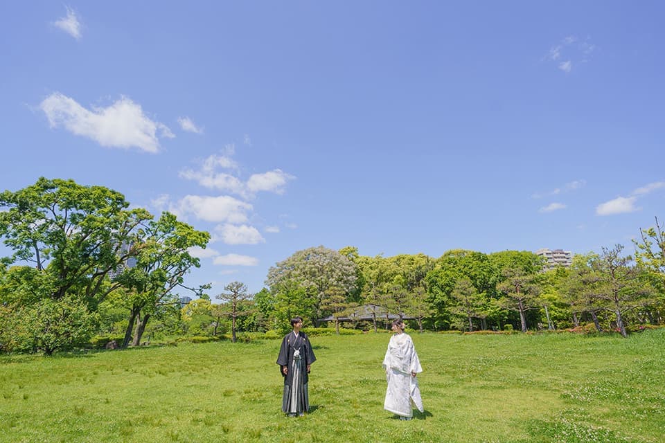 白無垢　前撮り　青空