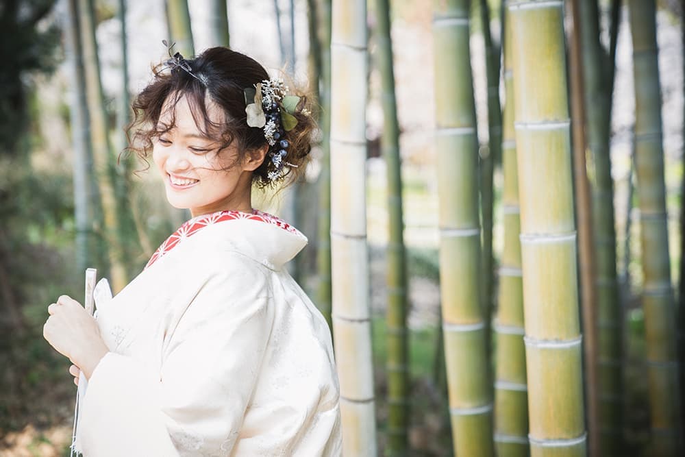 白無垢　女性　竹林